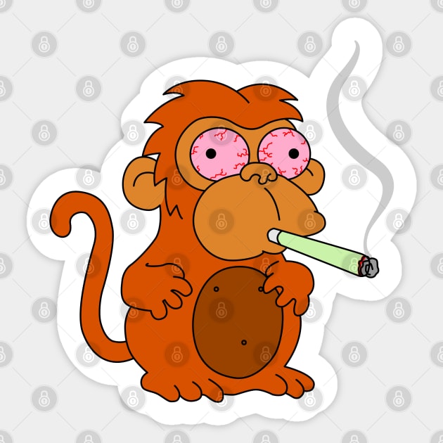 Smoking Monkey Sticker by deancoledesign